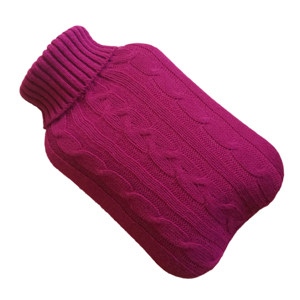 Hot-Water Bag Knitting Cover Hand Warmer Cloth Cover Hot-water Bottle Protector (Claret)