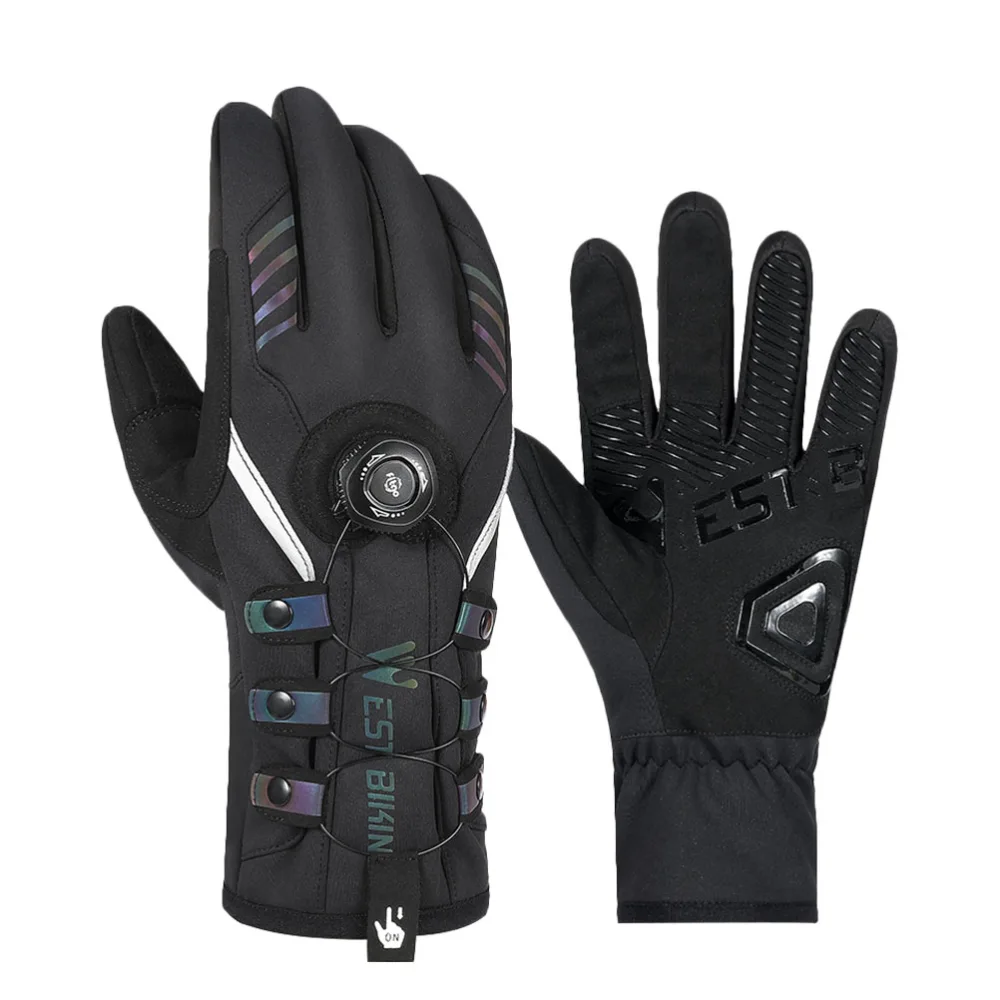 1 Pair Winter Cycling Gloves with Lock Warm Gloves Cycling Supplies for Men