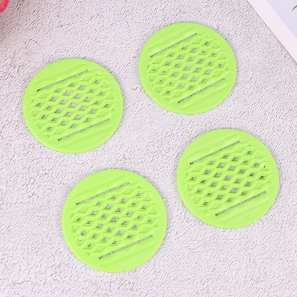 25 Pcs Round Mesh Pads Flowerpot Bottom Grid Hard PP Colored Mat Garden Drainage Mesh Hollow Pads for Home Planting Supplies (Green, 4.5CM Diameter)