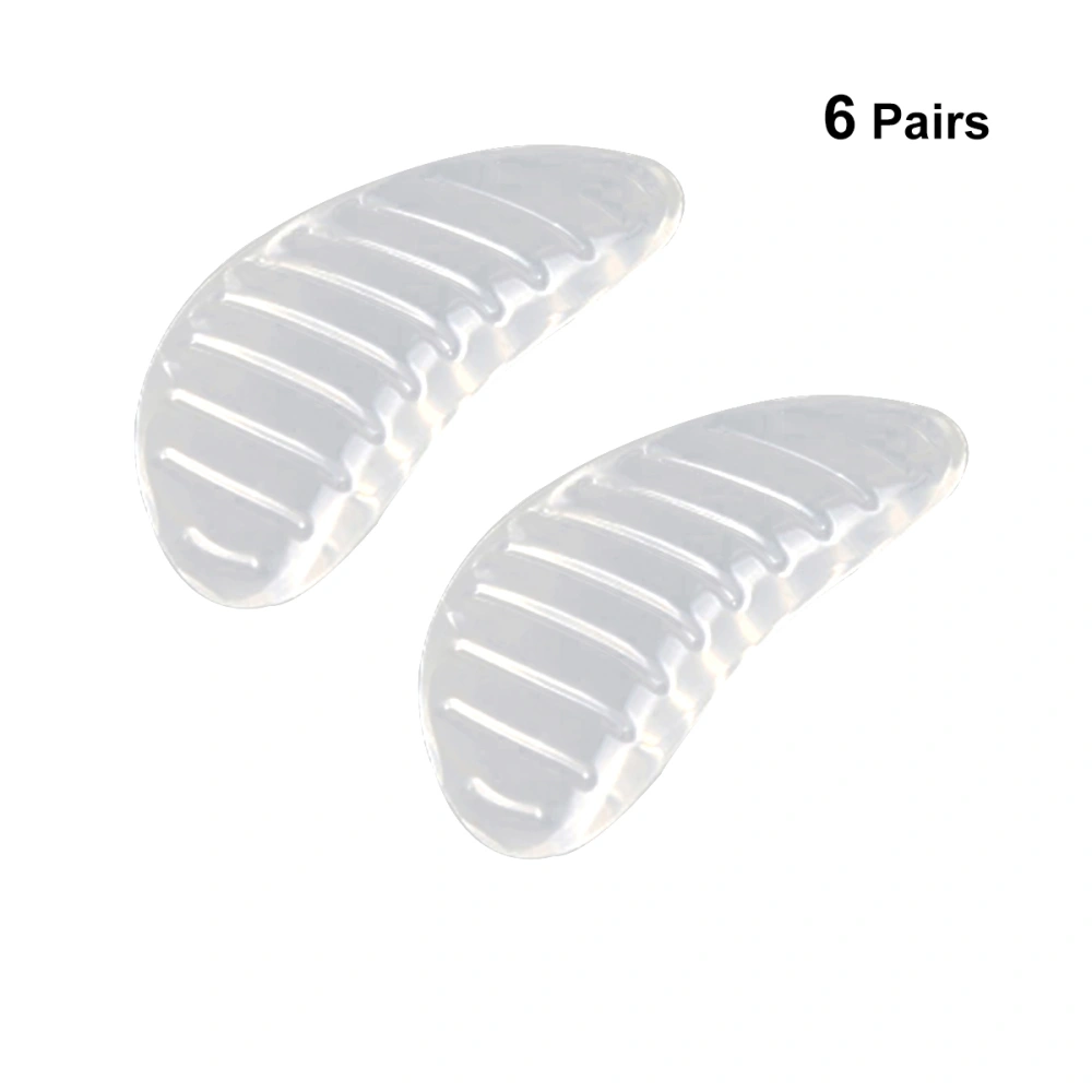 6 Pair of Transparent Non-skid Adhesive Massage Arch Support Stripe Gel Insole Arch Pad Flat Feet Correction for Women Kids