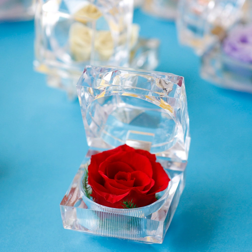 1Pcs Preserved Flower Eternity Rose Never Withered Rose Gift for Valentine's Day Birthday and Anniversary with Drawer Gift Box (Red)