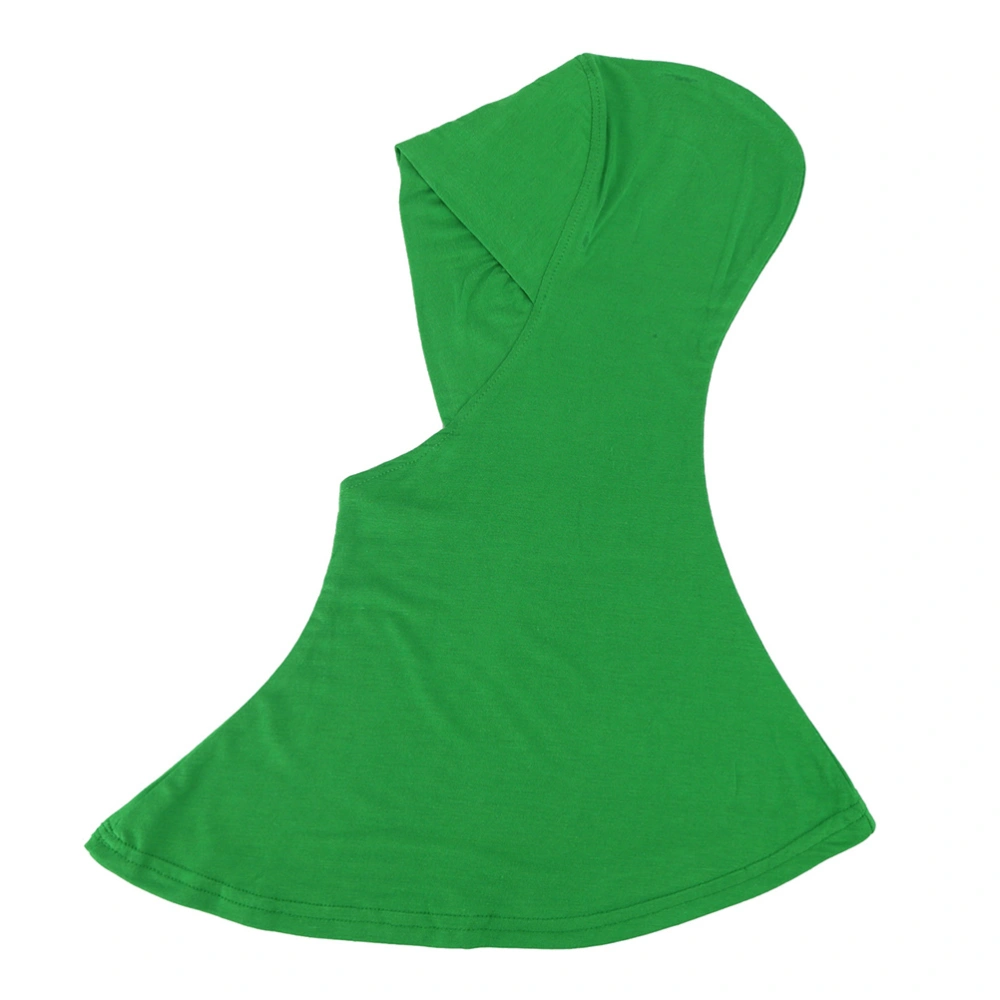 Women Adjustable Muslim Hijab Neck Cover Scarf Bonnet Cross Inner Hijab Full Cover Bone Lady Islamic Muslim Headwear (Green)