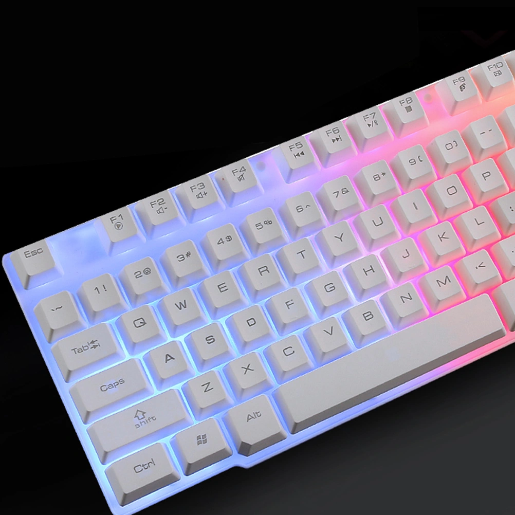 1 Set Keyboard and Mouse Wired Keyboard Mouse Backlight Keyboard Mouse Game Keyboard Mouse for Computer (White)