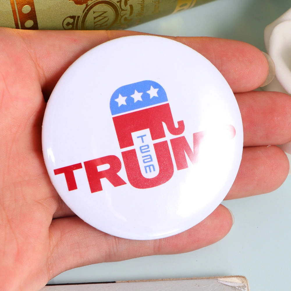 Creative Trump Election Flag Badge America President 2020 Commemorative Breastpin Trump Brooch (White Trump)