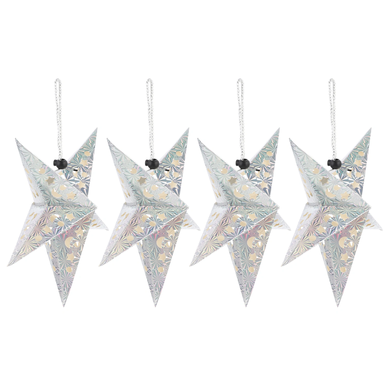4pcs Christmas Pentagram Lampshade 3d Paper Five Point Star Ceiling Lampshade