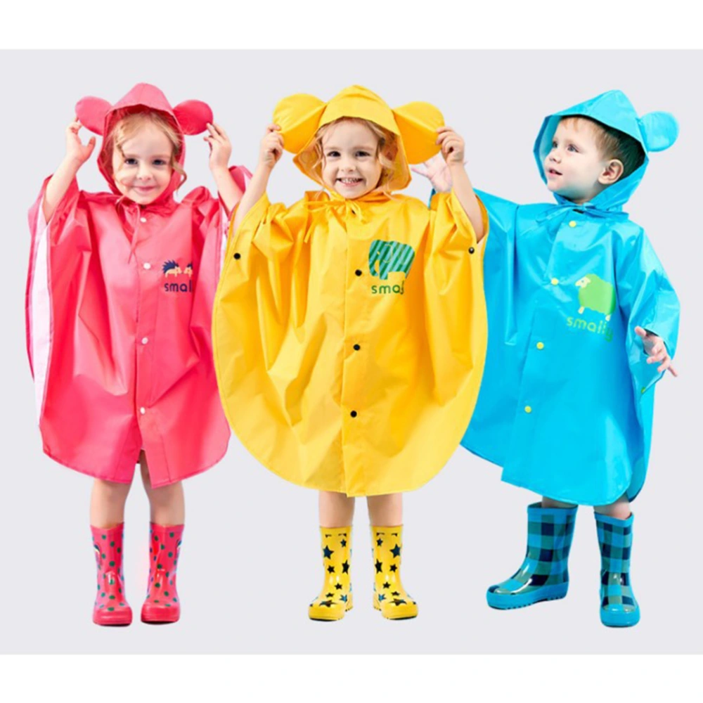 Thicken Rain Poncho Reusable Kids Raincoat Portable Waterproof Raincoat Elastic Sleeve Rainwear for Kids Outdoor (Size S, Blue)