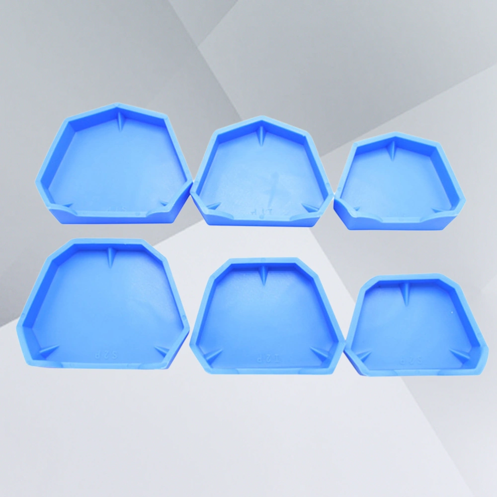 6pcs Silicone Tray Base Dental Model Former Base Molds on Plaster Model Working (Size S M L for Up and Down Each One)