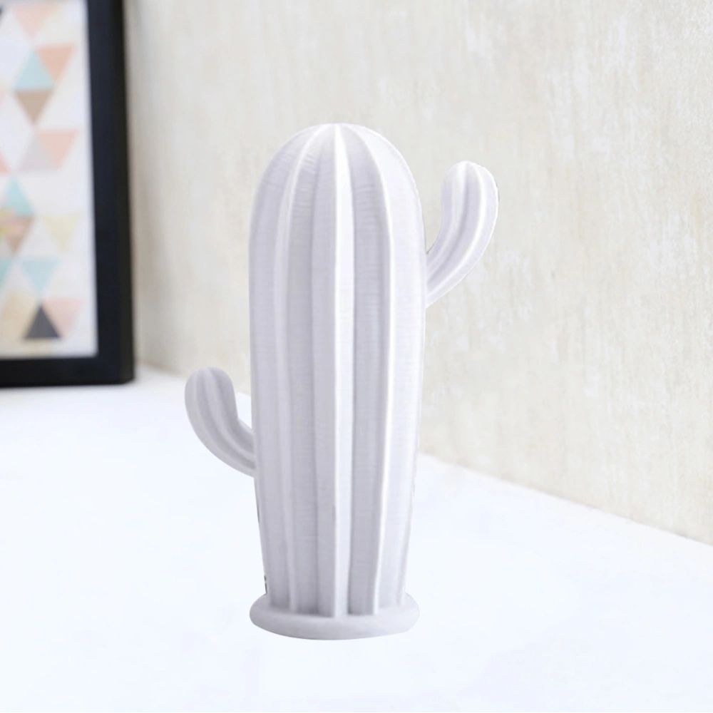 Nordic Style Succulent Cactus Display Stand Ornaments Figurines Statue Home Decoration Creative Desktop Decoration Living Room(White-E)