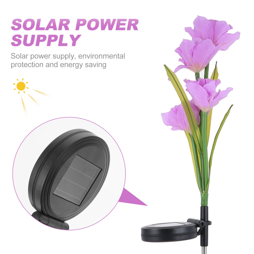 1PC 4 Heads Solar Flower Light Daffodil LED Light Garden Decorative Lawn Lamp