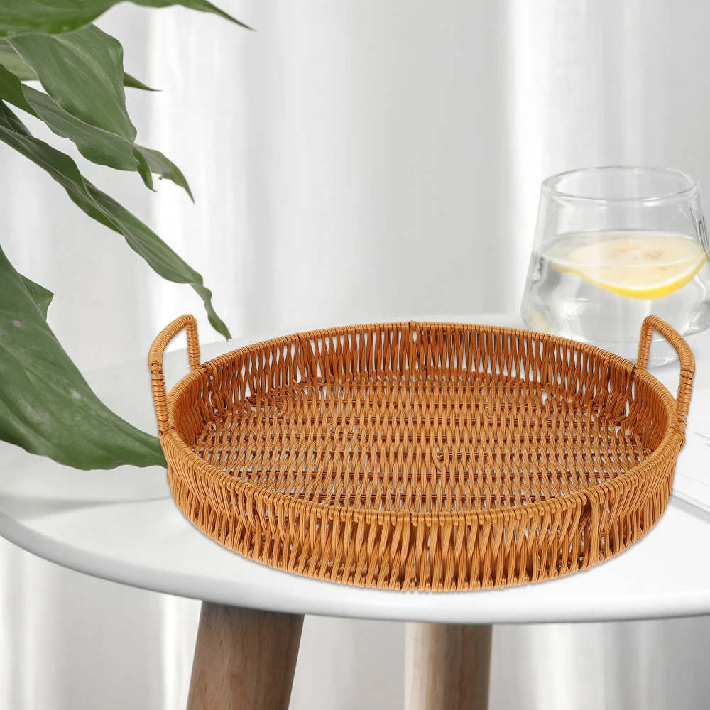 Imitation Rattan Weaving Basket Snack Basket Bread Basket Durable Snack Holder Home Supplies