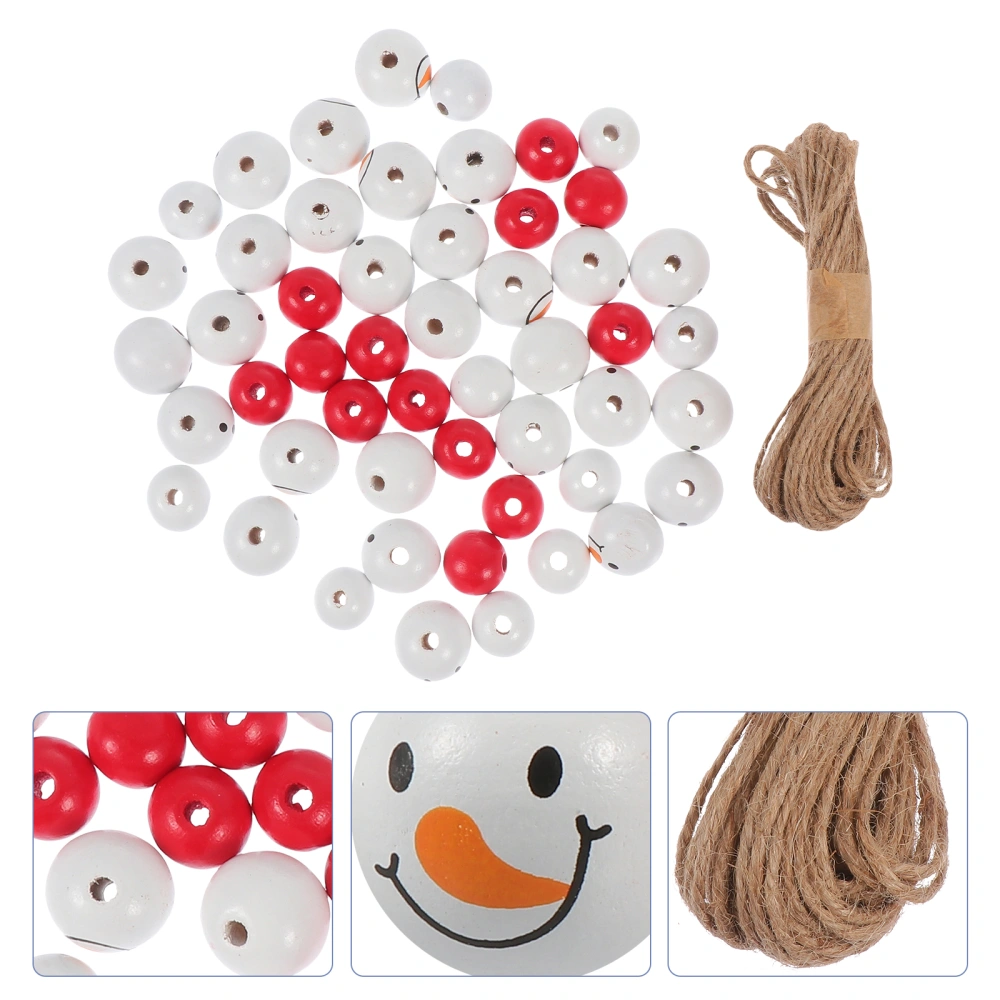 200pcs Xmas Style Wood Beads Decors Craft Making Wooden Beads DIY Accessories