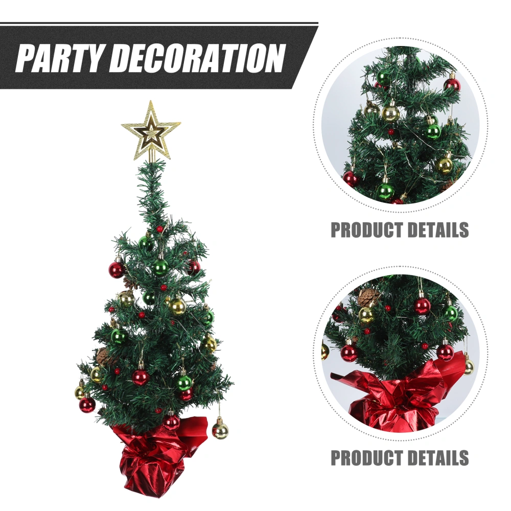 1 Set Tabletop Xmas Tree Plastic Christmas Tree Party Decoration Without Battery