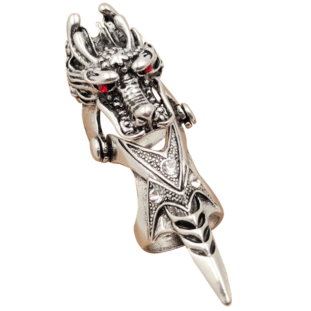 Retro Knuckle Joint Full Finger Ring Gothic Dragon Ring Punk Style Costume Accessory