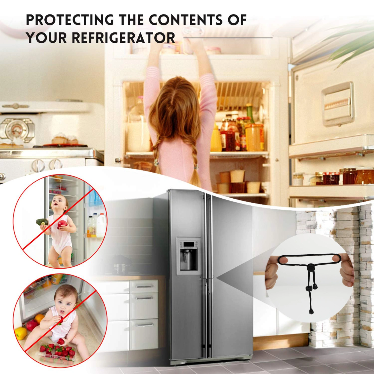 4pcs Child Safety Refrigerator Locks Kitchen Cabinet Lock Baby Safety Latches