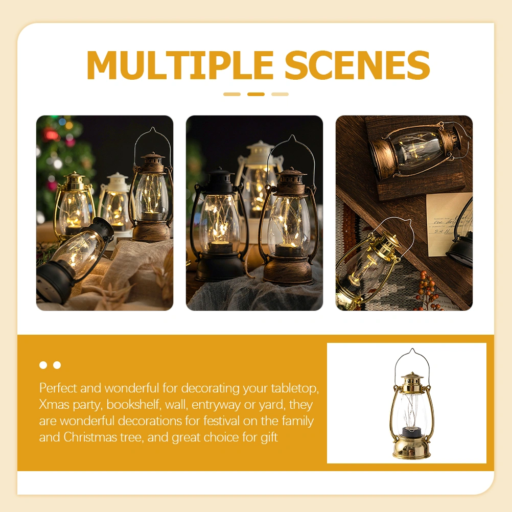 Home Desktop Antique Flickering Light Vintage Flickering Flame Light for Decoration