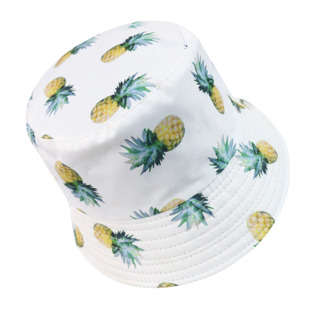 Double Sided Pineapple Hat Fashion Sun Protection Hat Leisure Travel Bucket (Size M, 56-58cm)