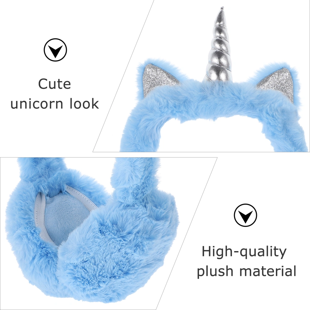 Unicorn Horn Plush Earmuffs Adjustable Winter Fall Ear Muffs Earwarmer