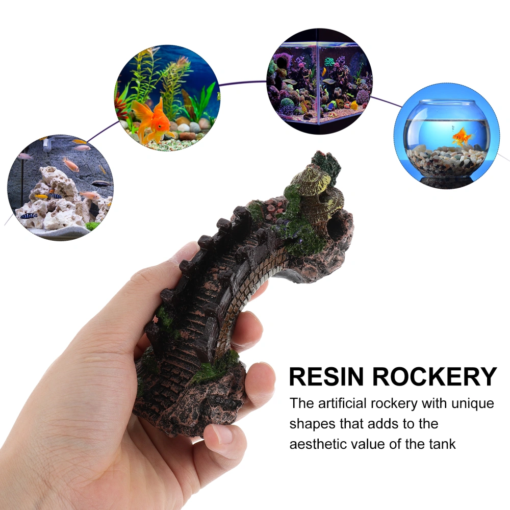 2Pcs Aquarium Artificial Rockery Decoration Fish Tank Simulation Resin Rockery