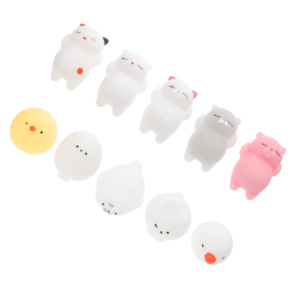 10pcs Lovely Animal Squeezing Toy Decompression Toy Relief Toy (Random Style)