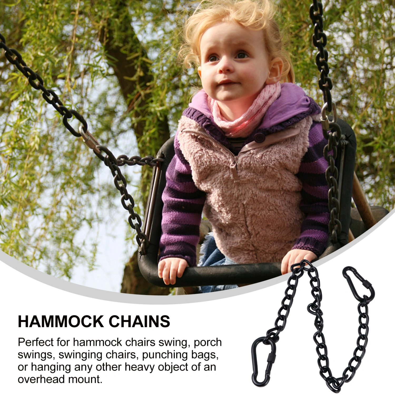 Stainless Steel Swing Chain Adjustable Hanging Swing Set Accessories for Outdoor