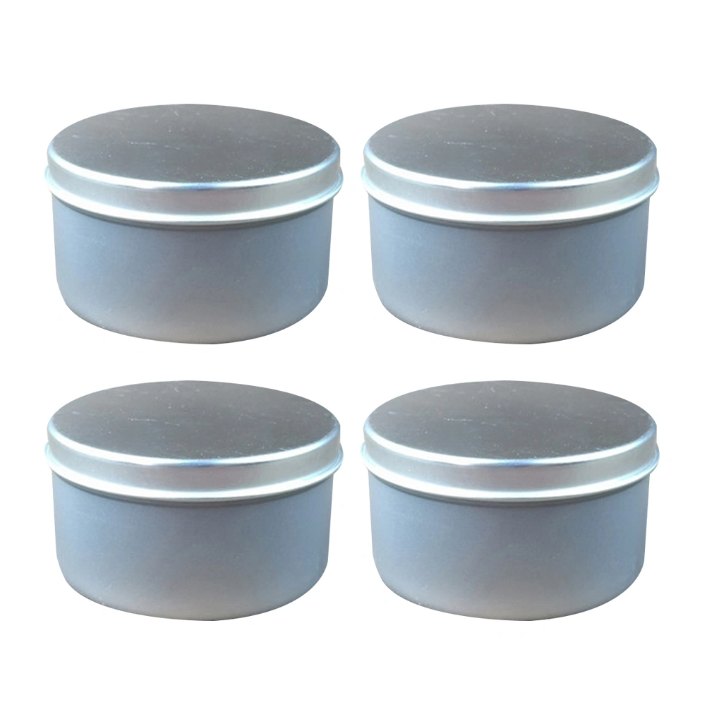 4 Pcs 7CM DIY Handmade Candle Iron Can Scented Candle Making Container Tin Box for Home Practice Supplies (Silver)