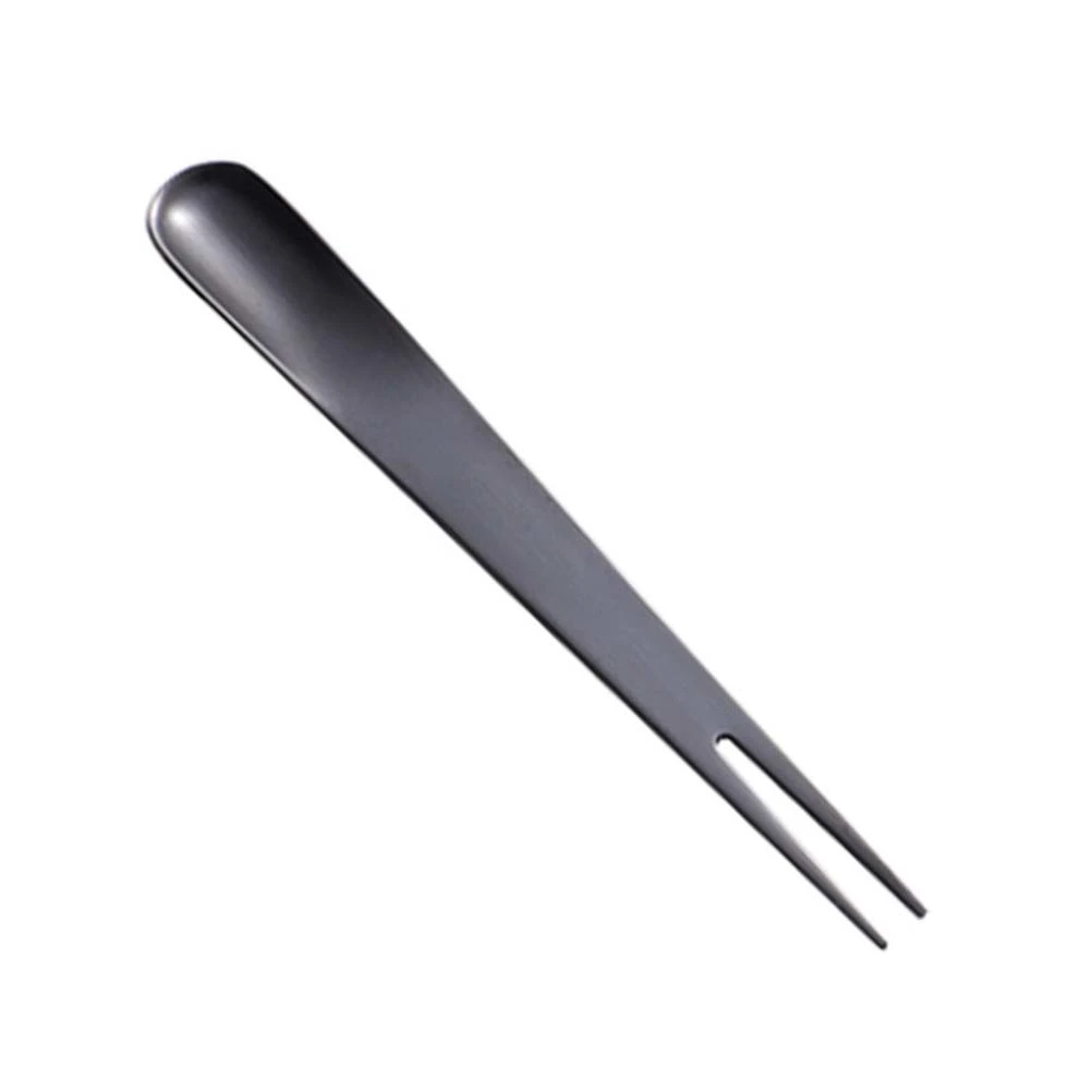 1pc Stainless Steel Cake Fruit Forks Tableware Flatware Kitchen Gadget for Home Restaurant Hotel (Black)
