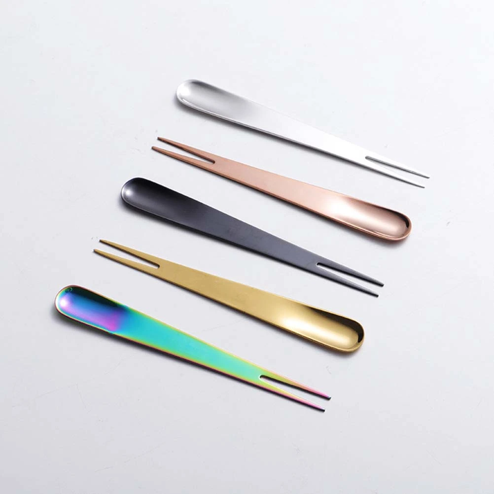 1pc Stainless Steel Cake Fruit Forks Tableware Flatware Kitchen Gadget for Home Restaurant Hotel (Black)