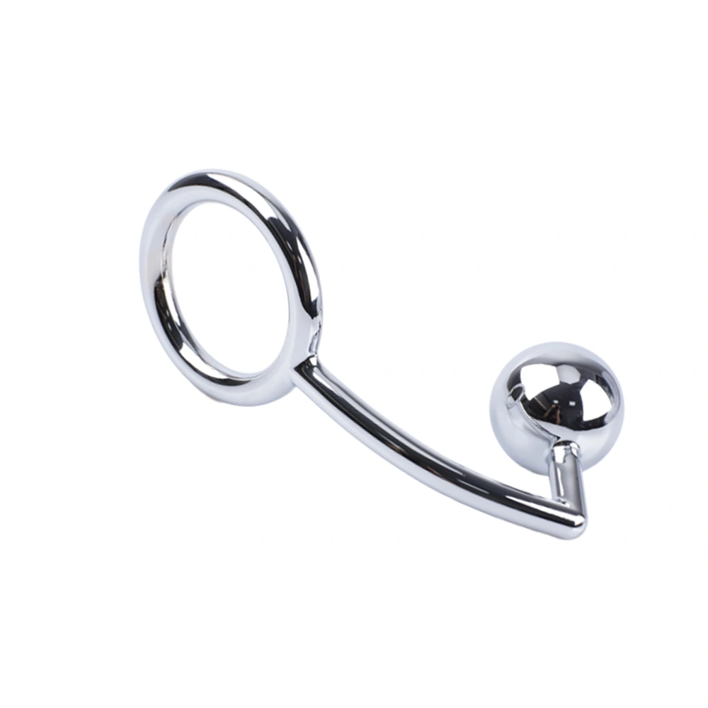 Inner Diameter 50mm Dual-Use Metal Anal Plug Butt Plug Penis Ring Prostate Massager Sex Flirting Toy Size L Silver