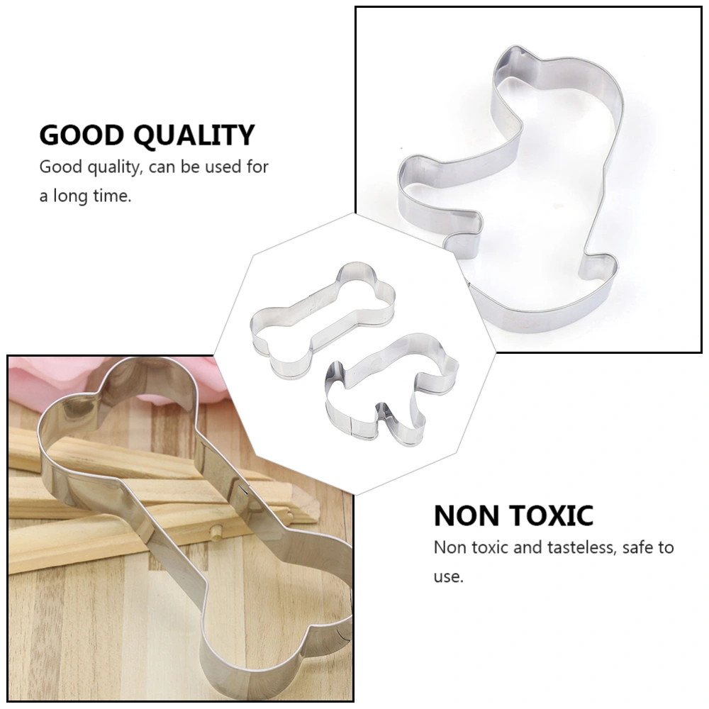 6pcs Stainless Steel Biscuit Baking Molds Bone Dog Shaped Baking DIY Molds