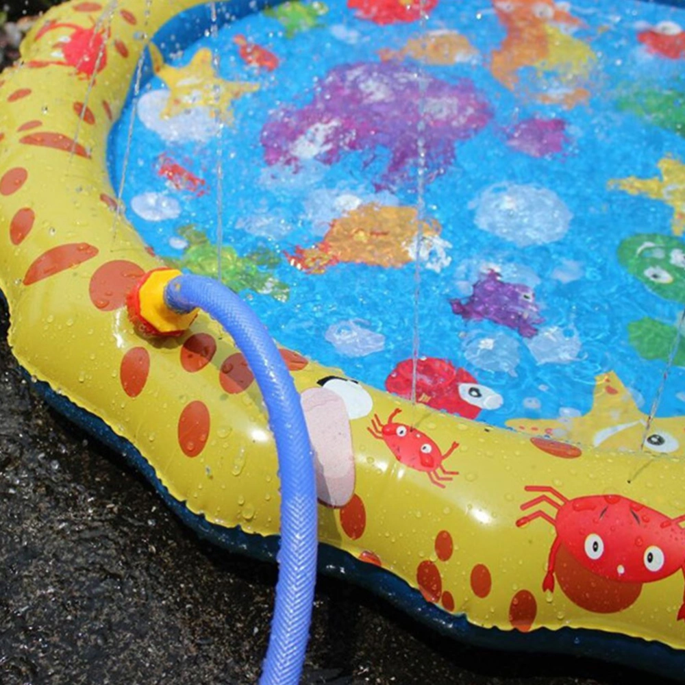 PVC Water Pad Cartoon Game Water Play Mat Funny Water Sprinkler Pad Toy Water Playing Floor Cushion for Outdoor Pool Garden (Colorful)