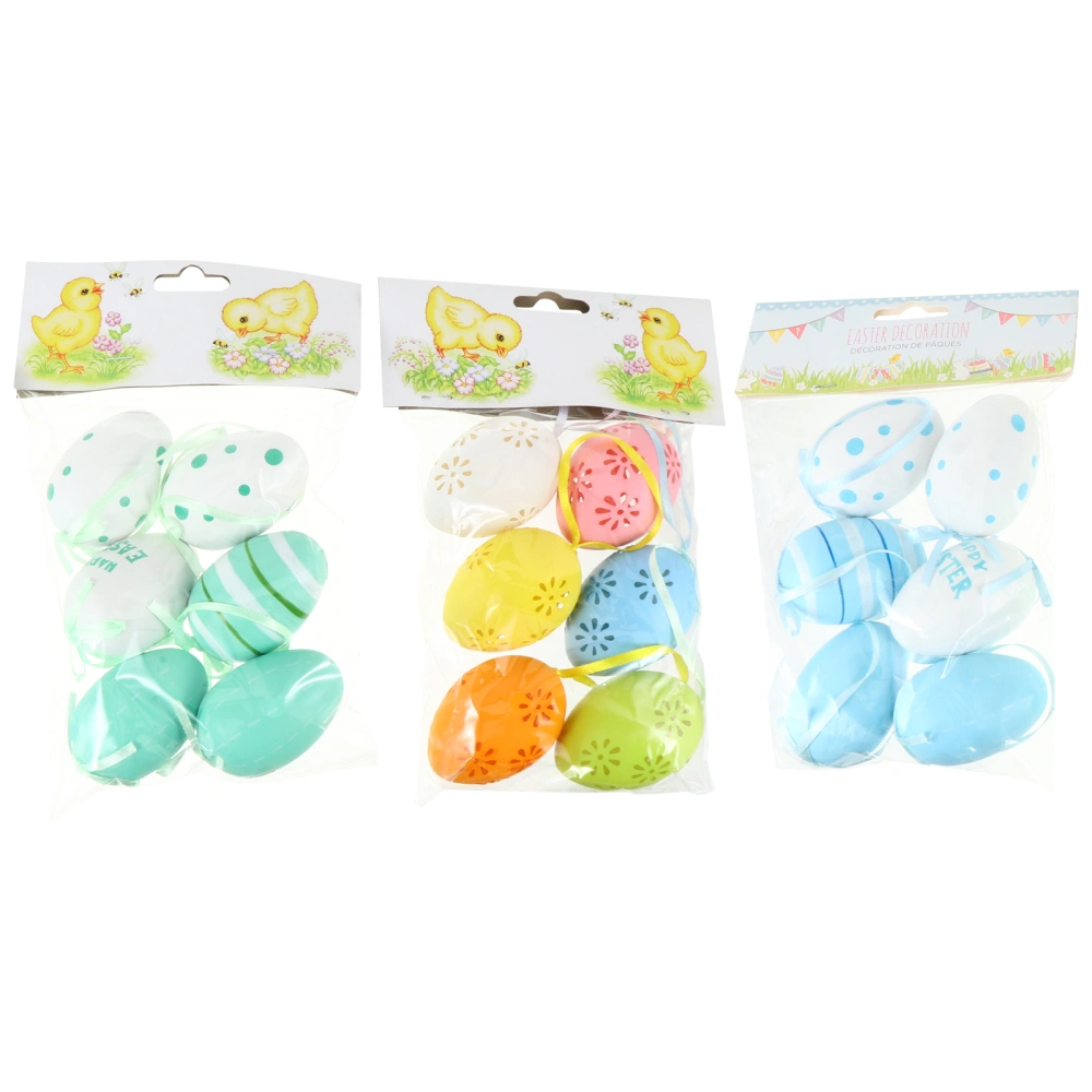 36pcs Easter Egg Toy Plastic Easter Egg Pendant DIY Graffiti Eggs Decoration