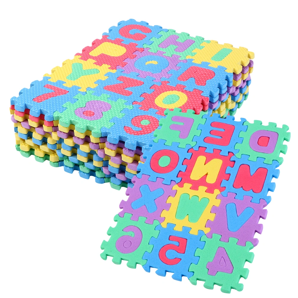 3 Sets 108 Pcs Mini House Floor Mat Floor Rug Number Printed MatGame Play Mat Photo Props (Colorful a Set of 36 Pieces)