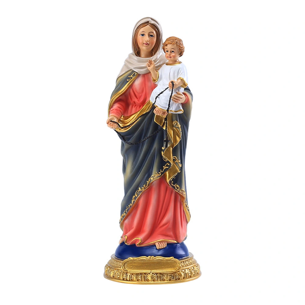 Virgin Mary and Child Statue Resin Madonna Ornament Church Desktop Decor