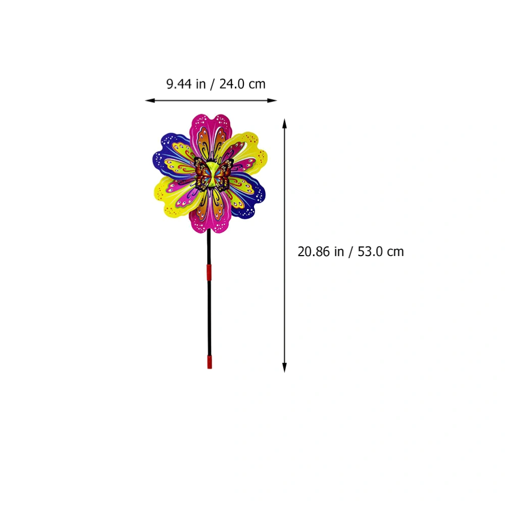 4pcs Flower Shape Wind Spinners Pinwheels Windmill Lawn Yard Decor Kids Toys