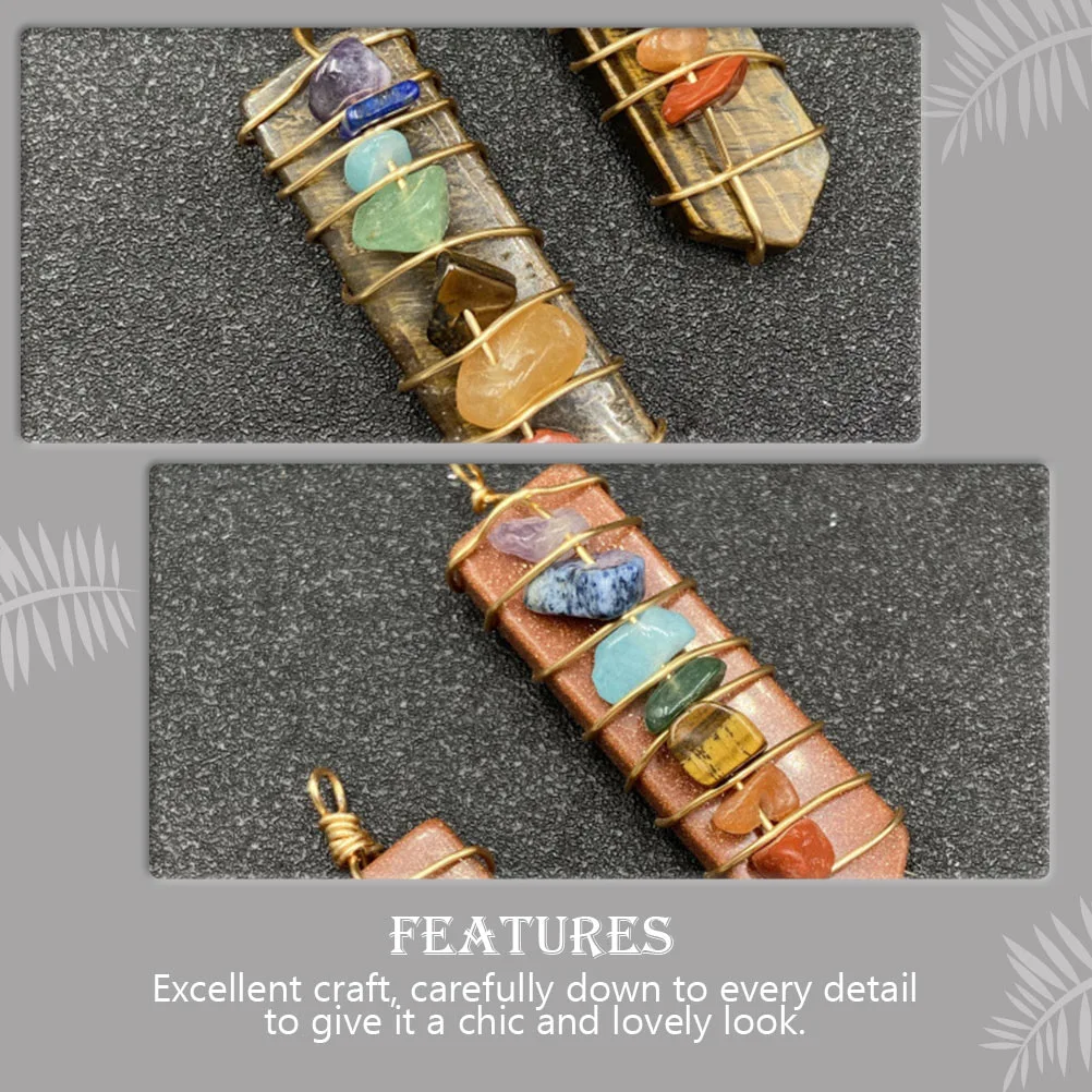 Stone Necklaces Natural Stone Pendant Necklace Pendant Wire Wrapping Stone Decor