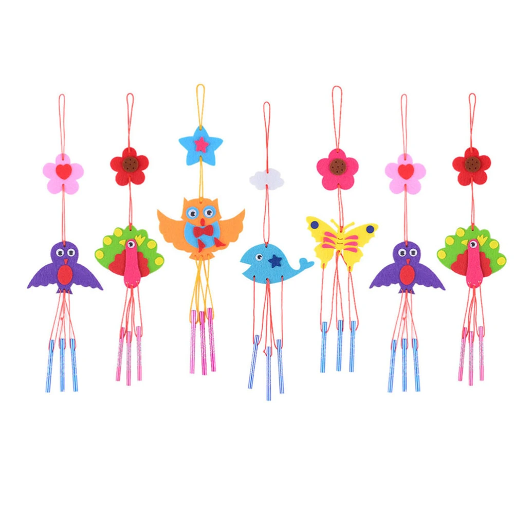 8pcs Children DIY Hand Made Wind Chime Pendant Non-woven Handmade Hanging Ornaments (Random Style)