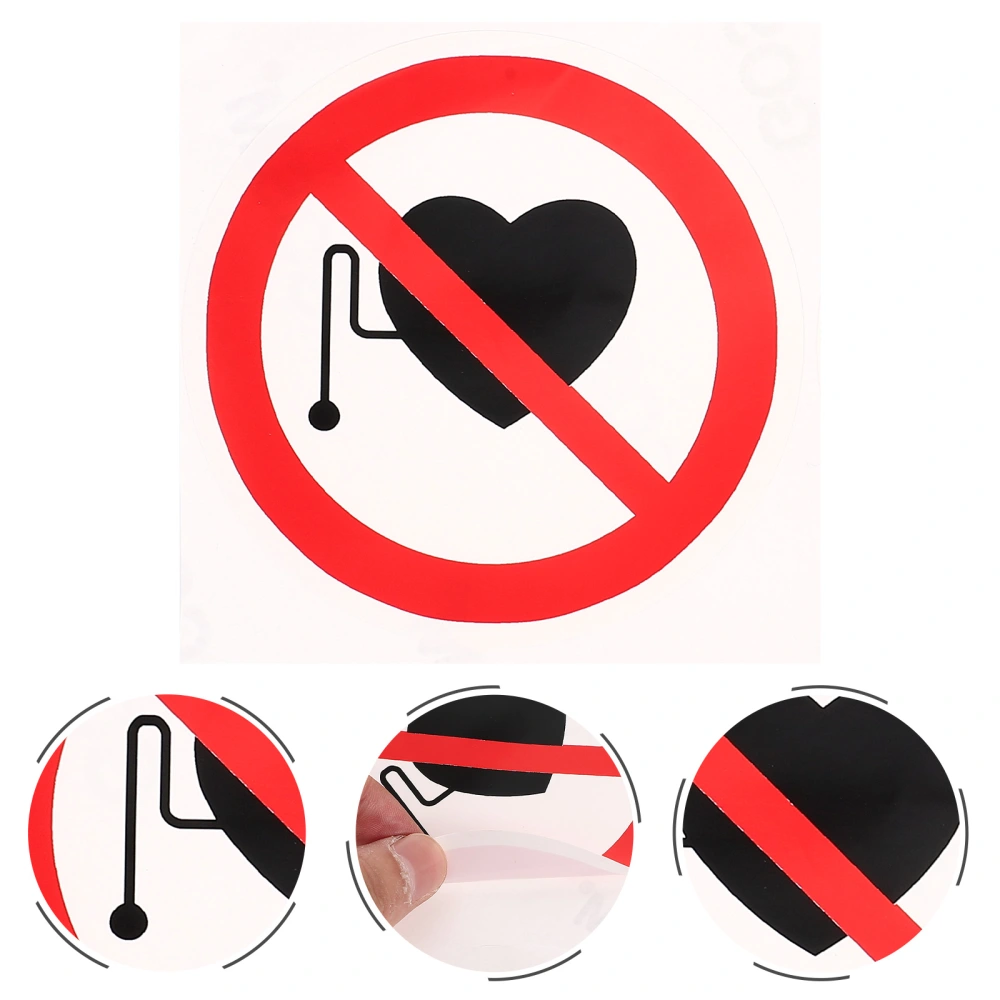 3pcs No Pacemaker Stickers No Pacemaker Warning Label Stickers Safety Warning Sign Stickers