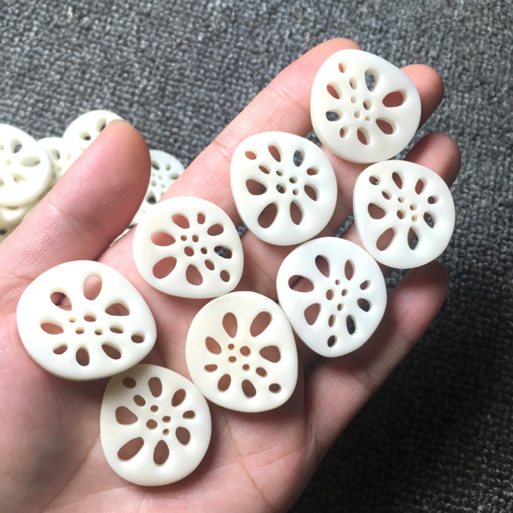 15pcs Lotus Root Slices Pendant Resin Ivory Imitation Charms DIY Jewelry Making Accessories (50MM, 38MM, 28MM)