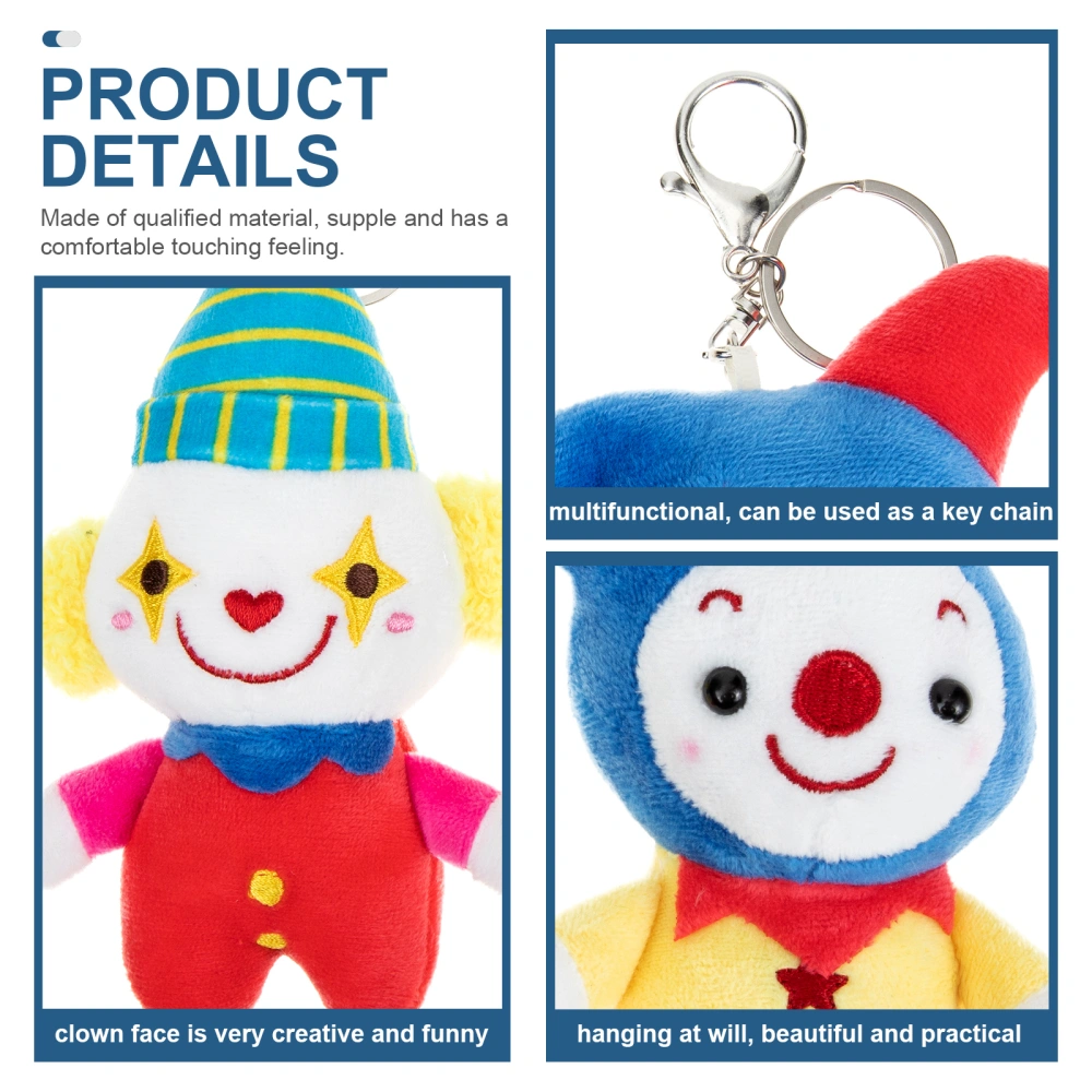 2Pcs Stuffed Doll Keychain Stuffed Doll Pendant Plush Clown Keychain Schoolbag Plush Pendants