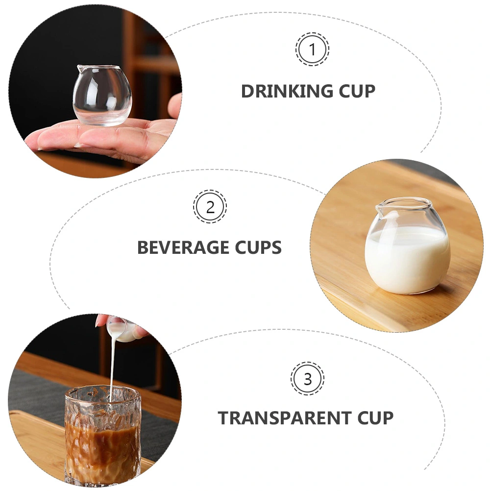 1 Pc Transparent Mini Glass Cup Milk Cup Coffee Latte Cup (Transparent)