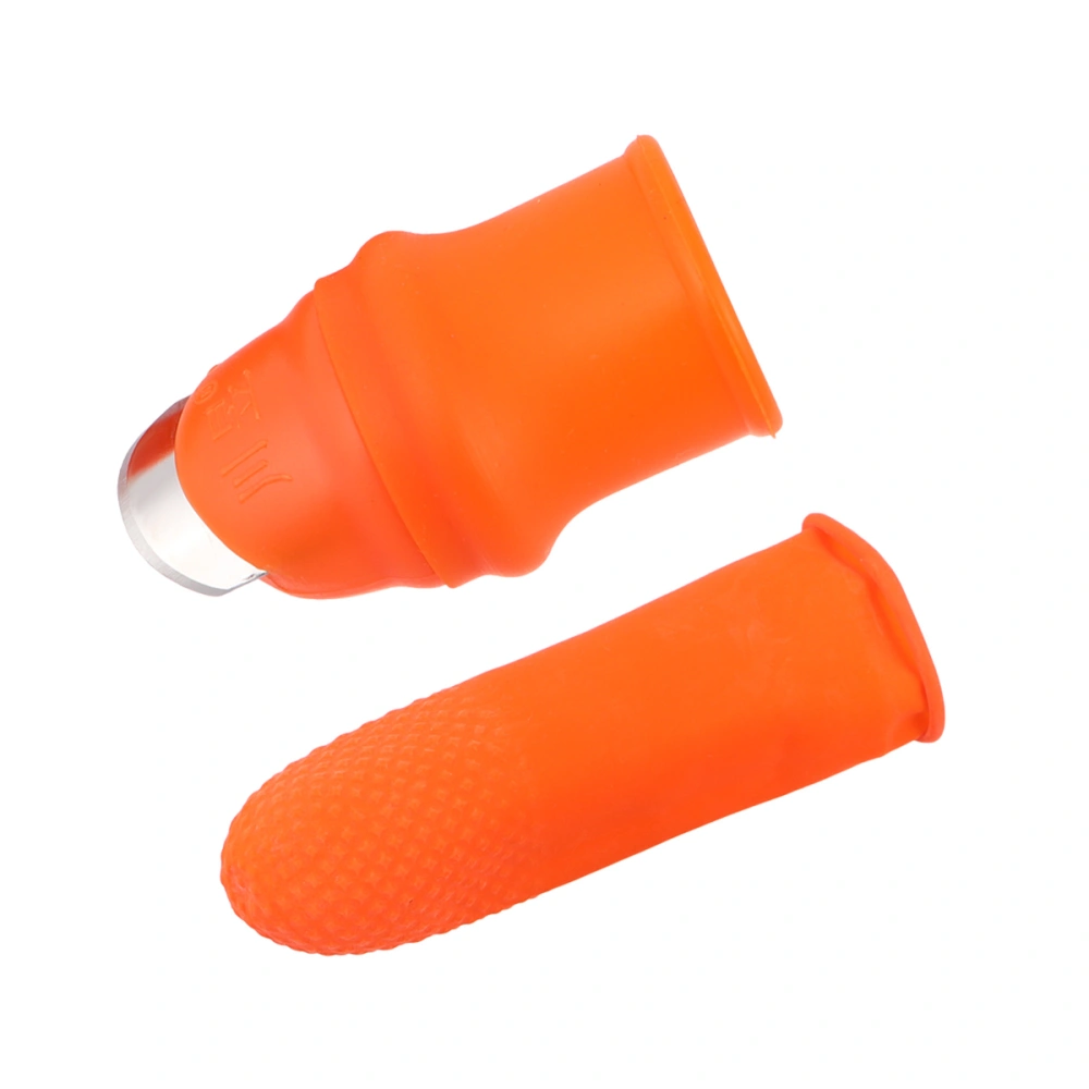 1Pc Garden Silicone Thumb Separator Finger Harvesting Plant Plant Gardening Gifts Trim Garden Vegetable Finger Gloves Tools for Men Size L(Orange)