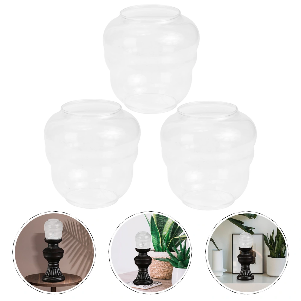 3Pcs Simple Oil Lamp Cover Glass Craft DIY Lamp Shade Retro Kerosene Lamp Light Cover