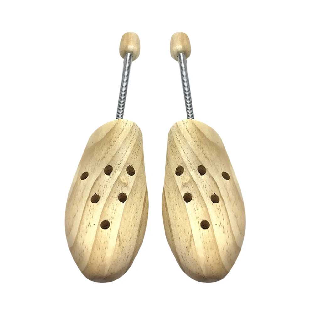 1 Pair Solid Wood Spring Shoe Stretcher Unisex Shoe Stretcher Pine Wood Shaping Wooden Shoe Tree Distortion Protection Shoe Stretcher for Home Use Size 44-46