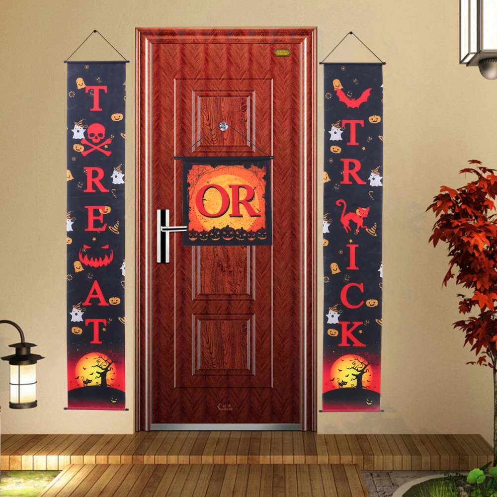 1 Set Creative Halloween Door Curtain Hanging Halloween Banners Festive Couplet