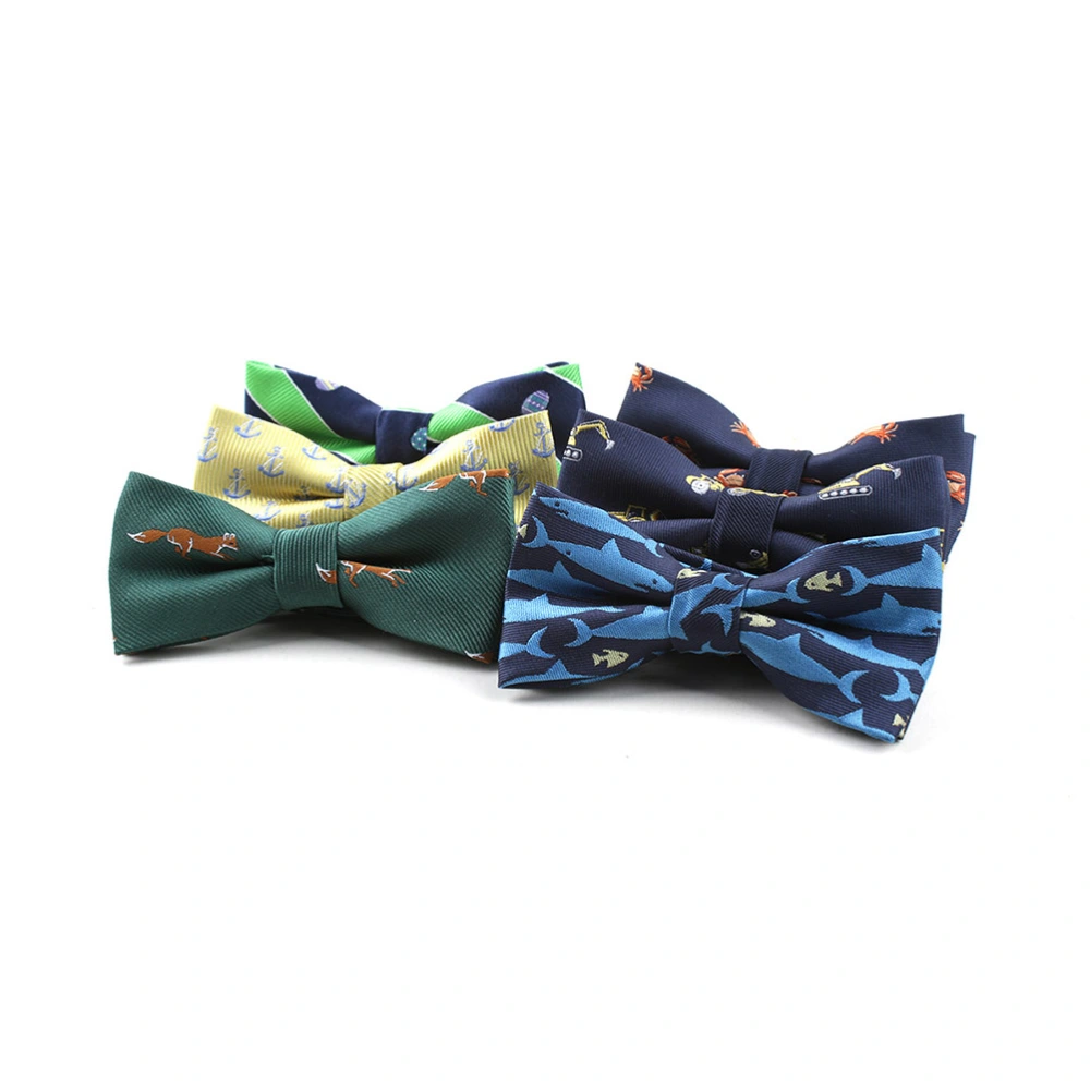 Kids Cartoon Bow Tie Polyester Printed Adjustable Bowtie Performance Accessories for Men Boys