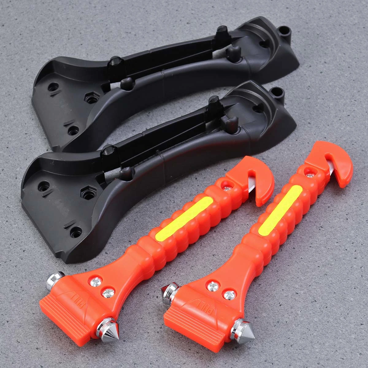 2 PCS 2-In-1 Live-Saving Car Safety Hammers Seatbelt Cutters Window Breakers Emergency Escape Tools Reflective Auto Emmergency Hammers (Red)