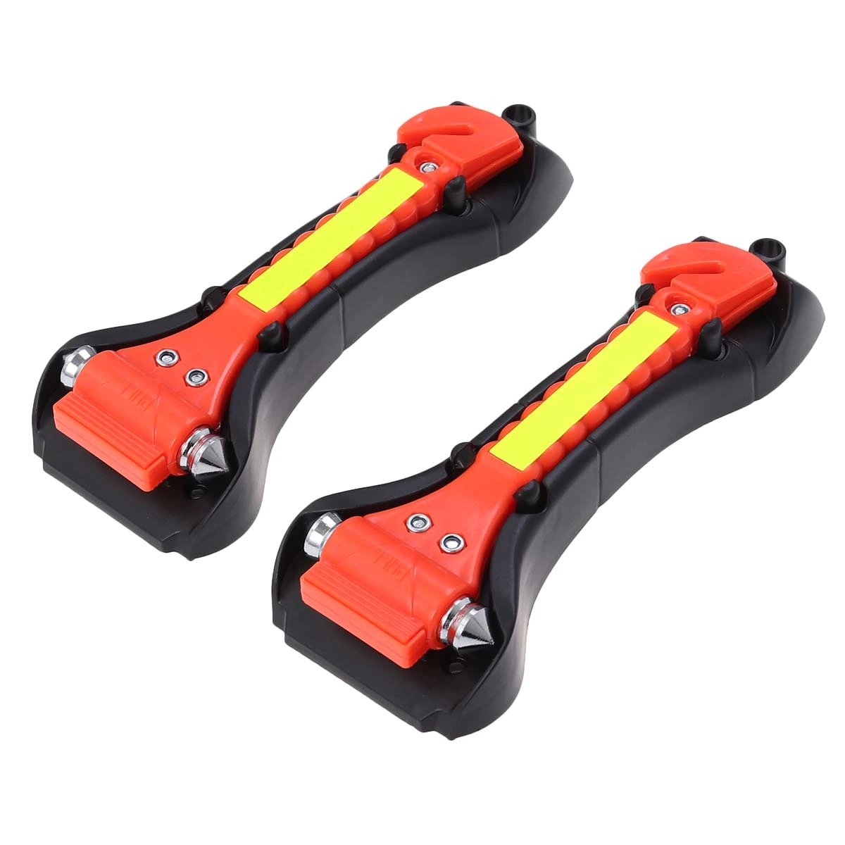 2 PCS 2-In-1 Live-Saving Car Safety Hammers Seatbelt Cutters Window Breakers Emergency Escape Tools Reflective Auto Emmergency Hammers (Red)
