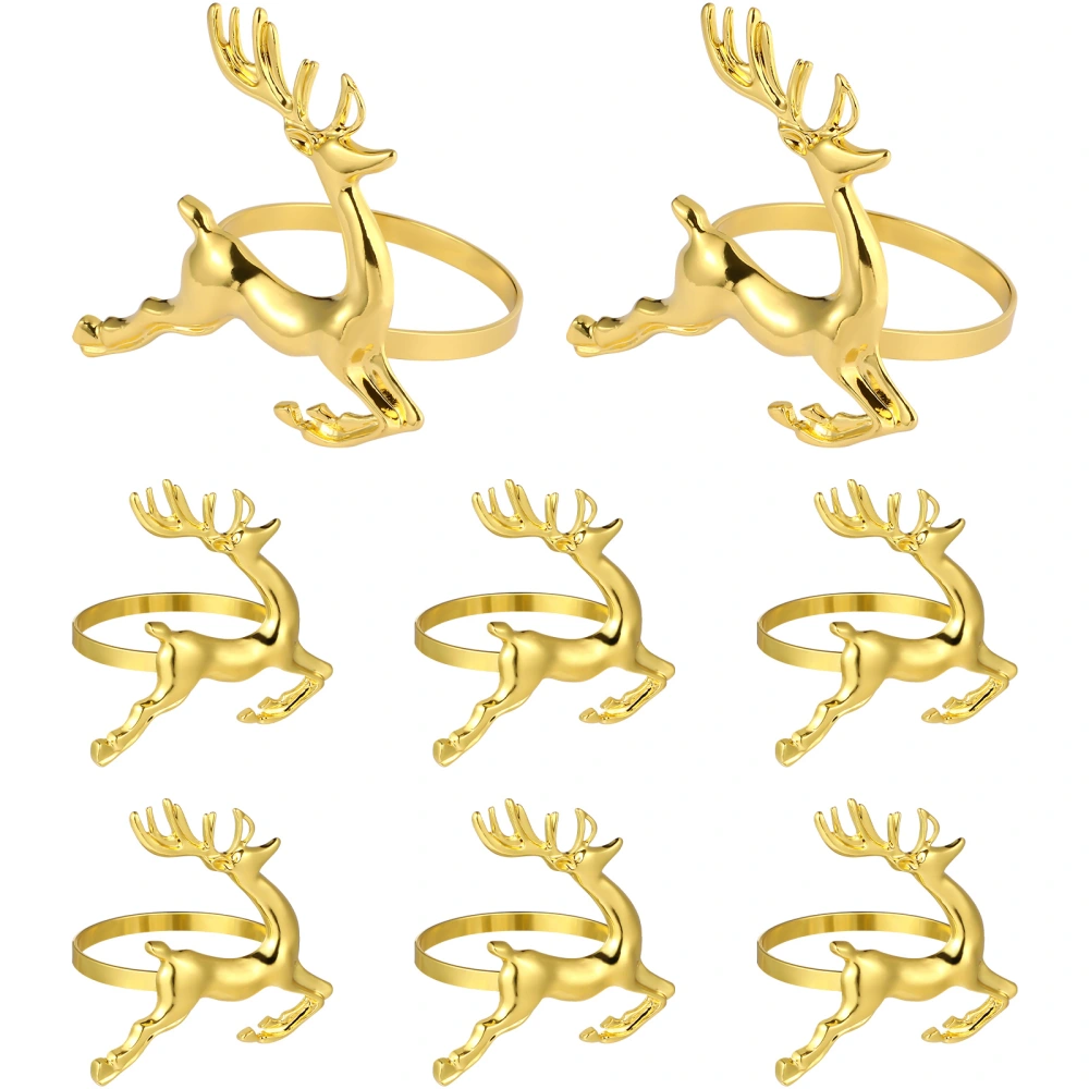 8 Pcs Napkin Rings Deer Shaped Napkin Holders for Christmas Easter Thanksgiving Table Setting Decorations