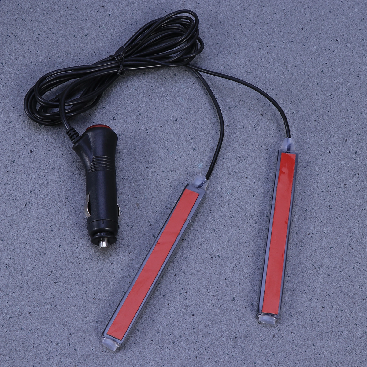 Car Interior Atmosphere Neon Lights Lamps Strip 18 LED Cigarette Lighter - White Light (Black)
