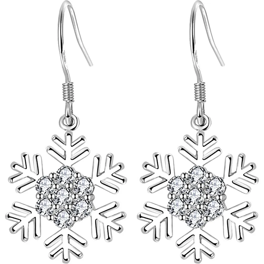 1 Pair Snowflake Earrings Dangle Drop Earrings Christmas Earrings Jewelry